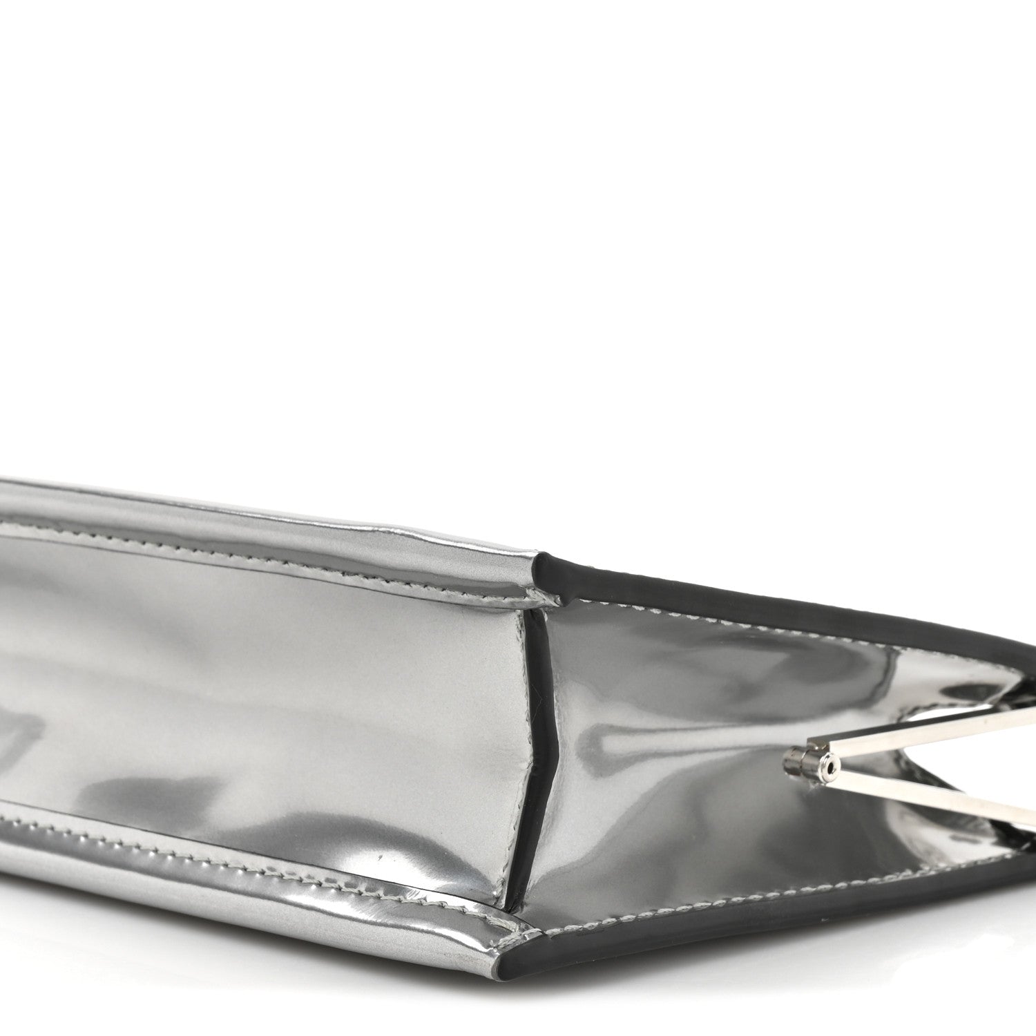 Lanvin Metallic Calfskin Clutch Silver 14 of 19