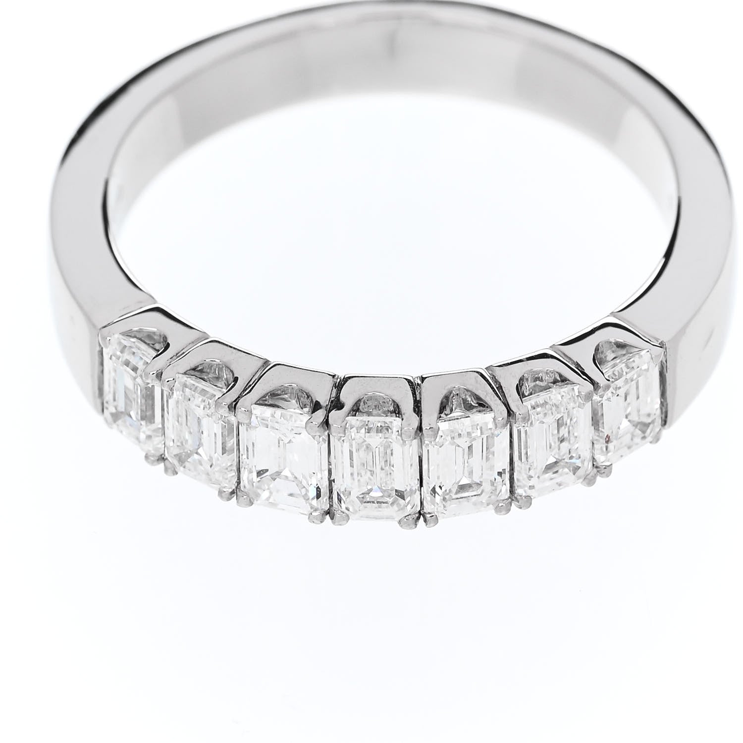 Parker & West by FASHIONPHILE Platinum Diamond 2.20ctw Emerald Cut Half Eternity Band Ring  66 11.5 7 of 10