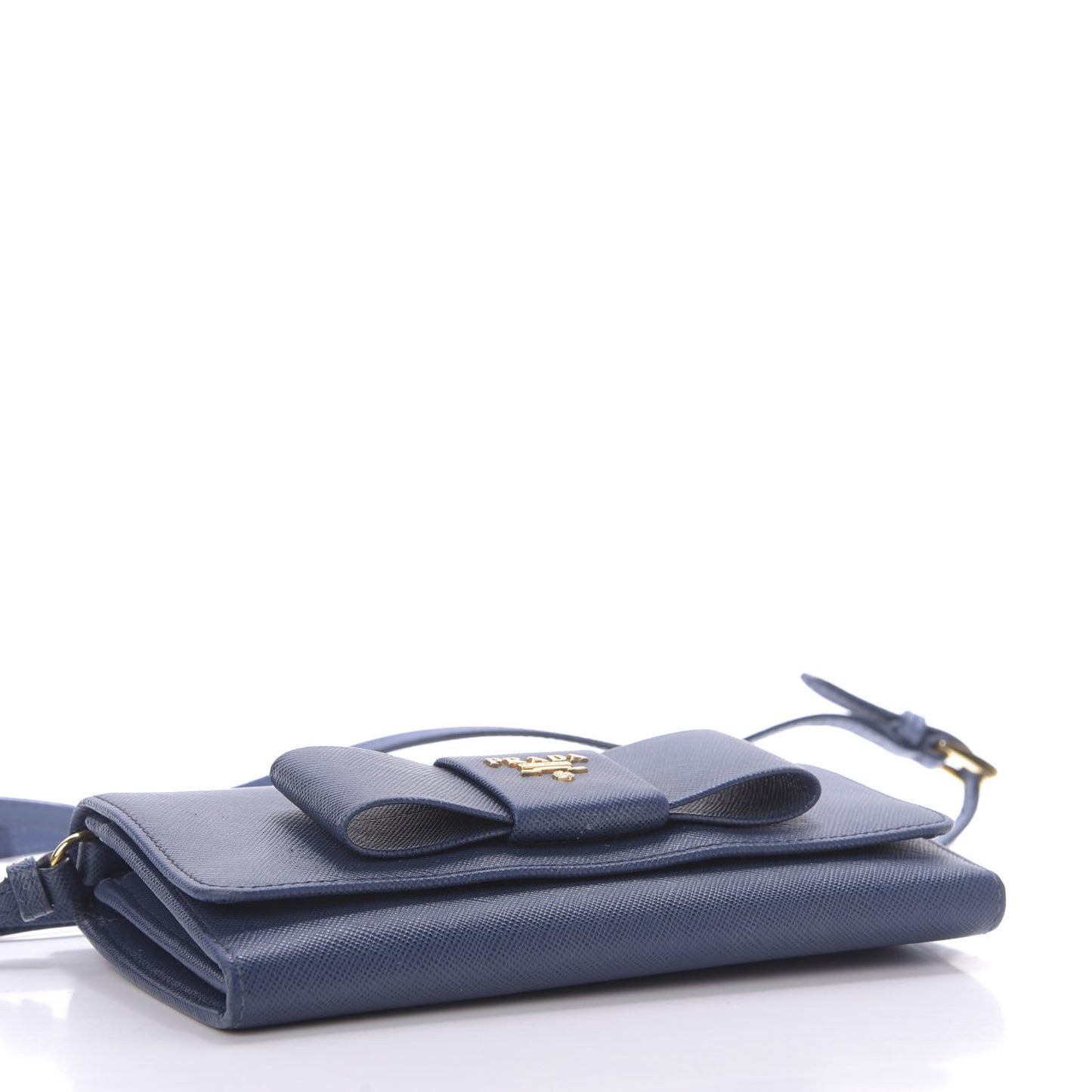 Saffiano Fiocco Bow Flap Wallet Bleuette