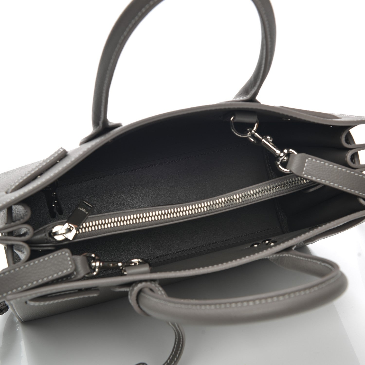 Saint Laurent Grained Calfskin Topstich Baby Sac De Jour Fog 5 of 6