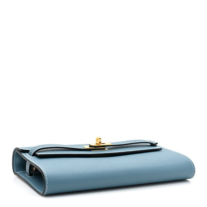 Hermes Epsom Kelly Wallet To Go New Blue Jean 4 of 11