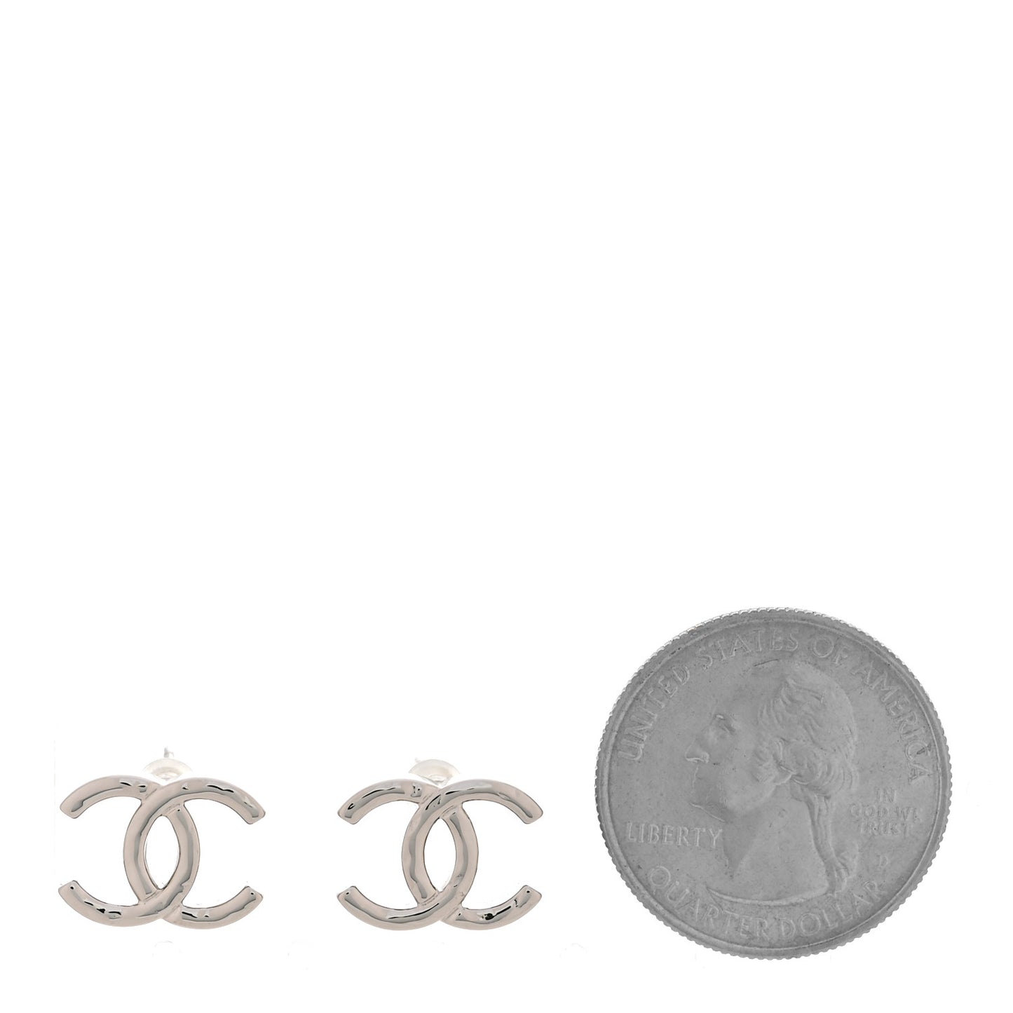 Metal CC Earrings Silver