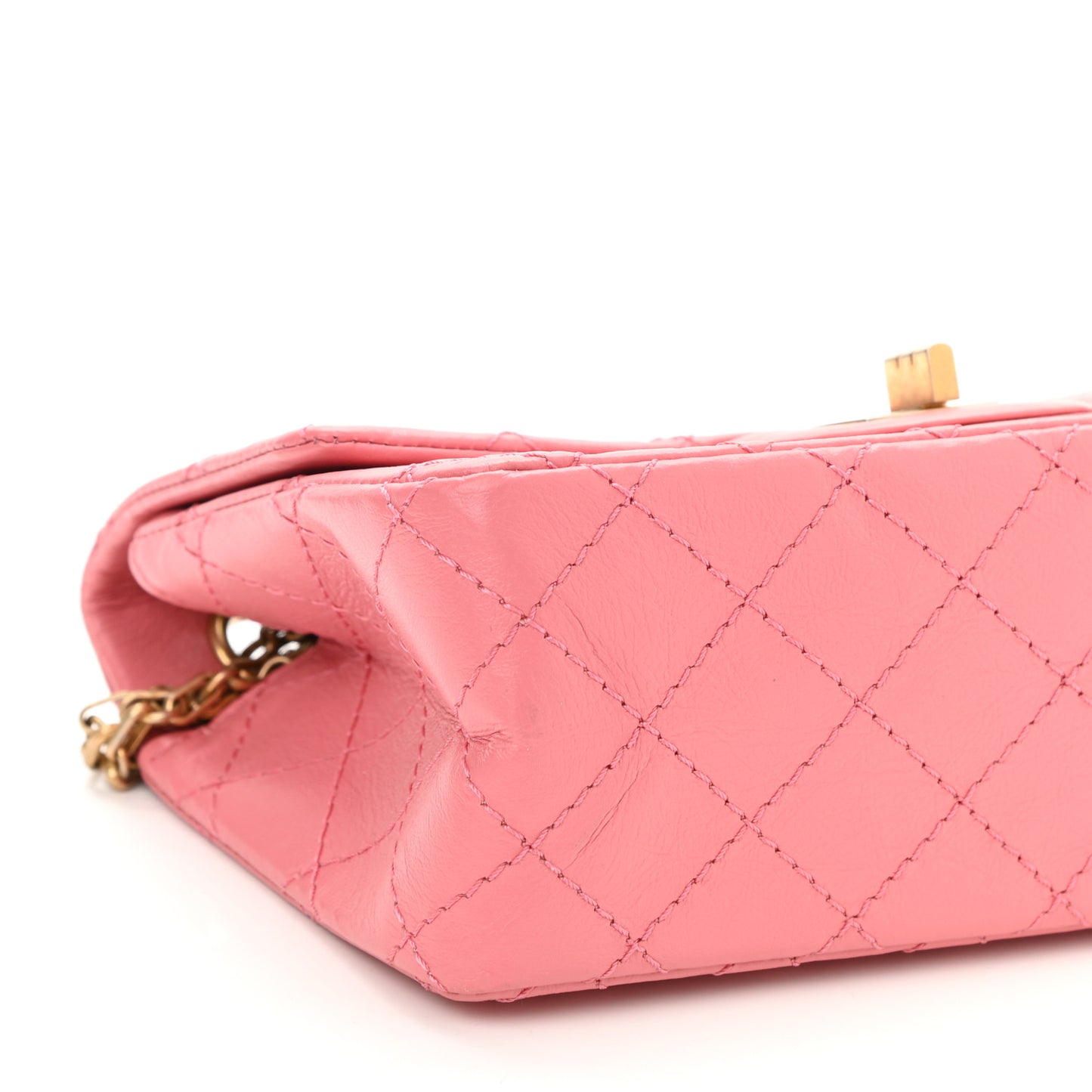 Aged Calfskin Quilted 2.55 Reissue Mini Flap Pink