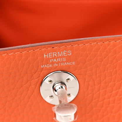 Hermes Taurillon Clemence Mini Lindy 20 Feu 6 of 11