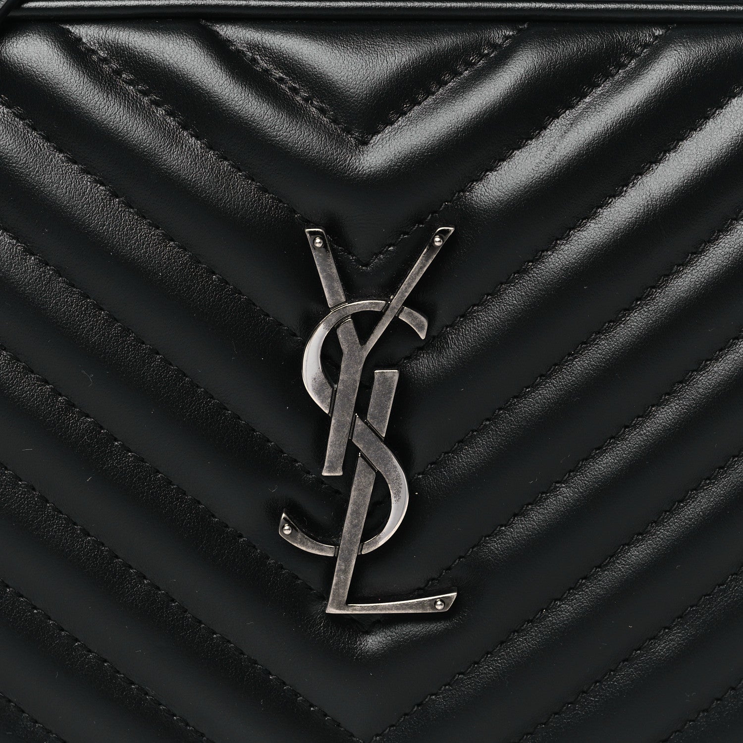 Saint Laurent Calfskin Matelasse Monogram Lou Camera Bag Black 8 of 10