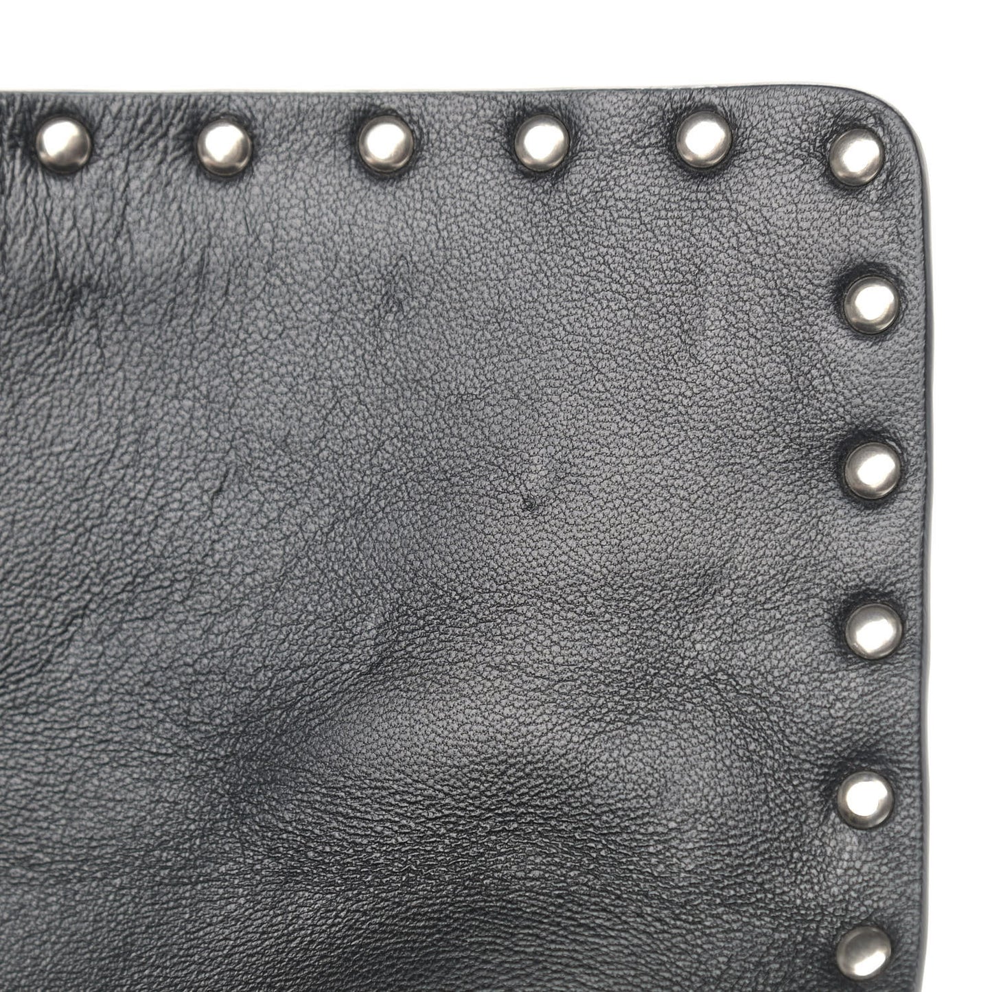 Metallic Wrinkled Lambskin Medium Rockstud Spike Shoulder Bag Peacock