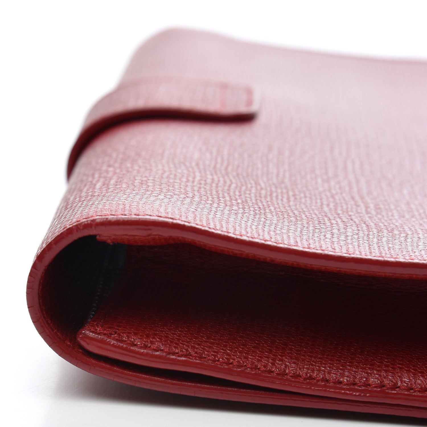 Saint Laurent Textured Calfskin Classic Y Ligne Clutch Red 8 of 13