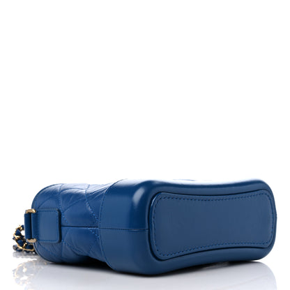 Chanel Aged Calfskin Quilted Small Gabrielle Hobo Blue 4 of 9