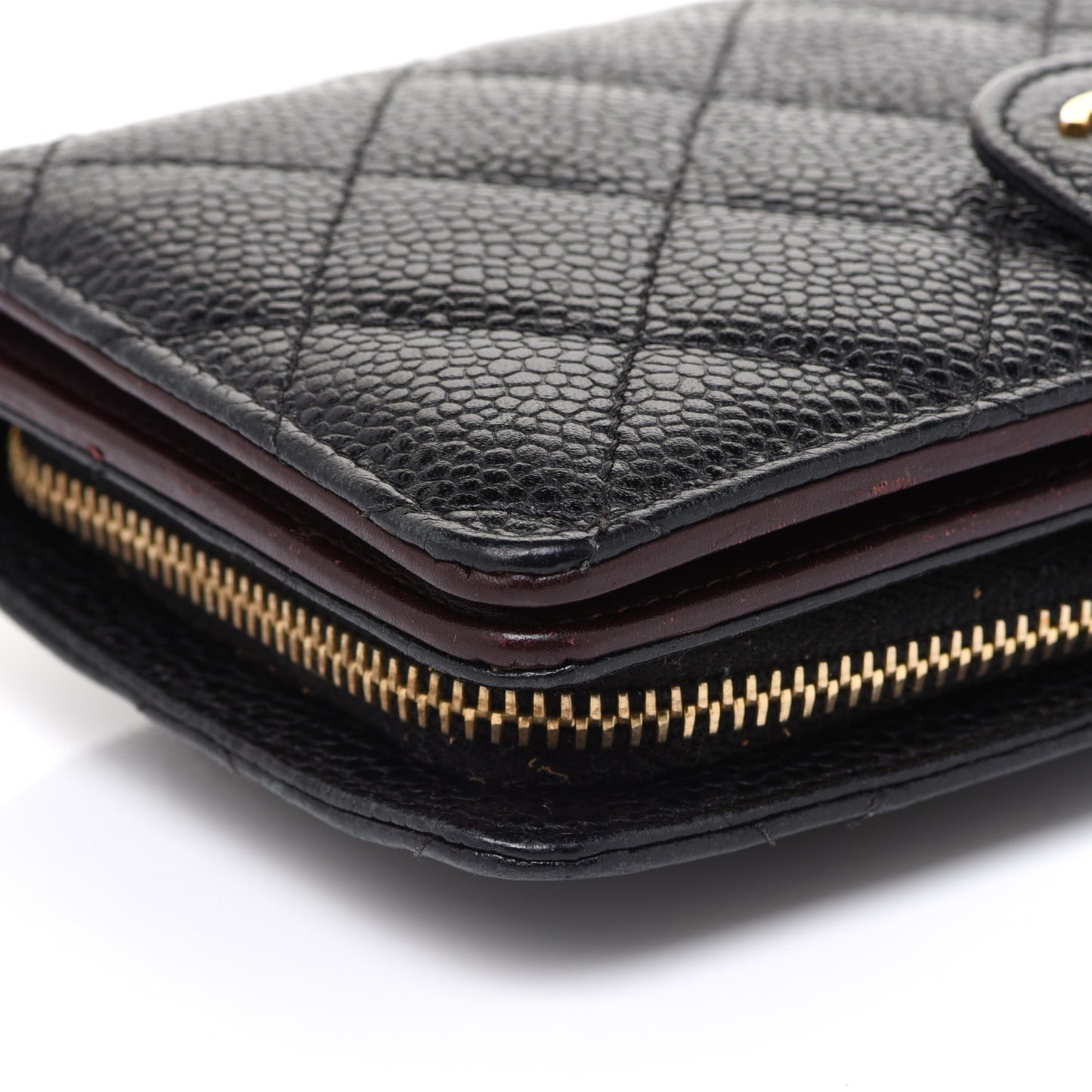 Caviar Quilted CC French Wallet Black