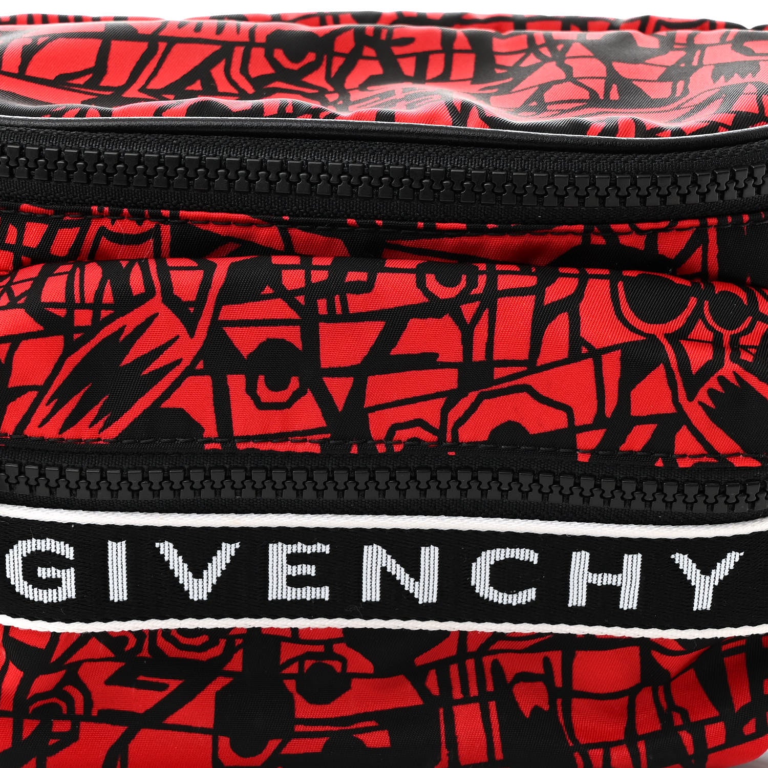 Givenchy Nylon Printed Light 3 Bum Bag Black Red 8 of 10