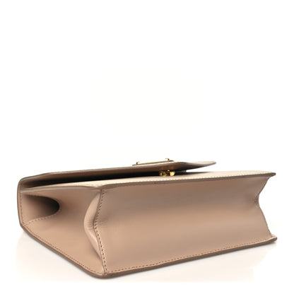 Prada Saffiano Soft Calfskin Metal Triangle Logo Envelope Chain Shoulder Bag Cammeo 4 of 10