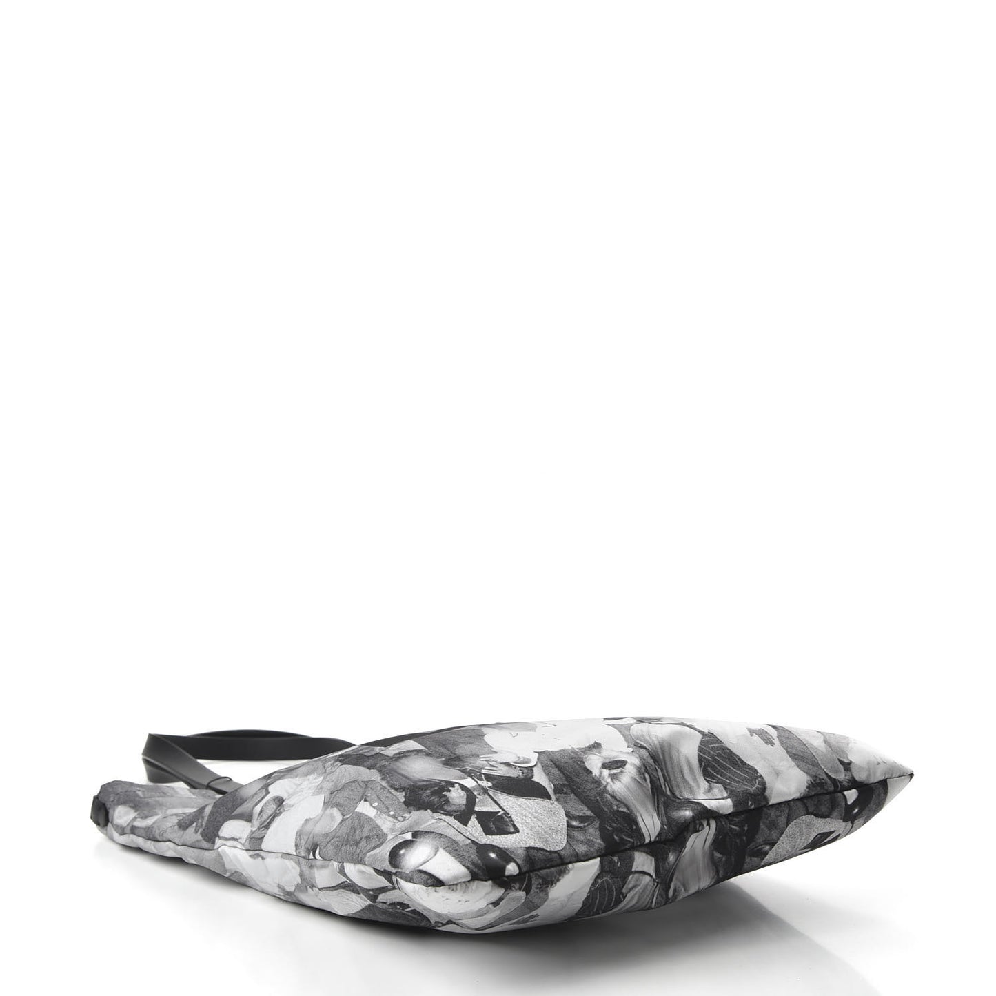 Nylon Rave Print Flat Tote Bag Black