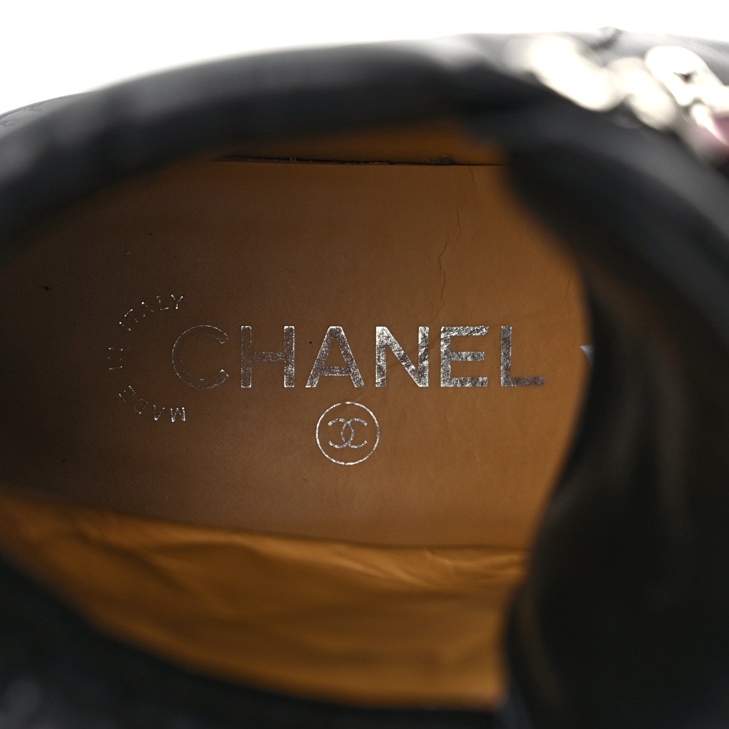 Chanel Lambskin Quilted Lace Up Boots 37.5 Black 7 of 8