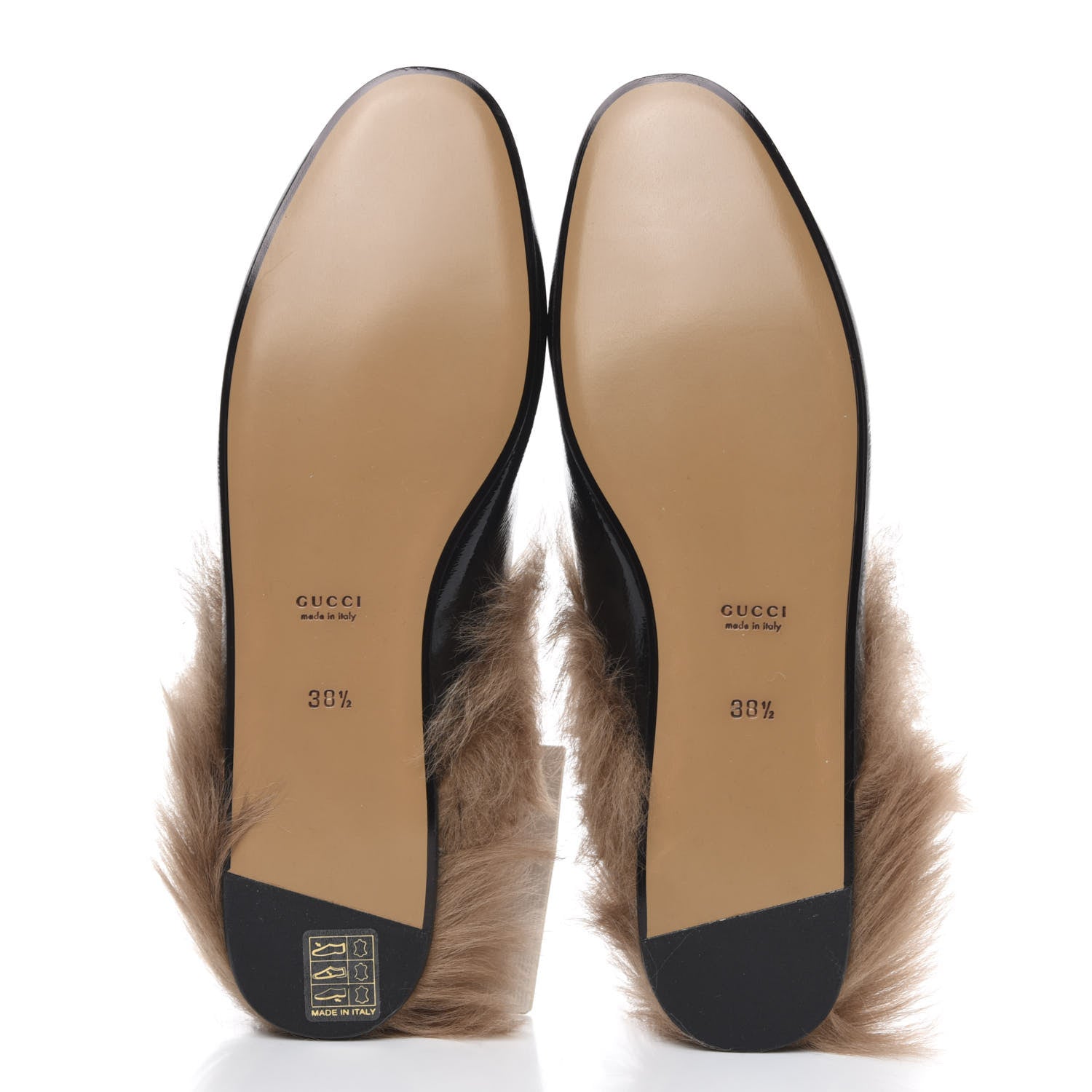 Gucci Patent Fur Womens Princetown Slippers 38.5 Black Natural 5 of 8