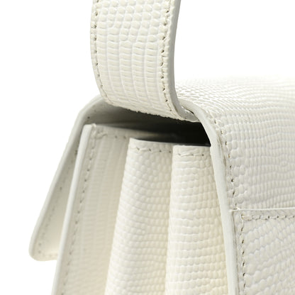 Balenciaga Patent Calfskin Lizard Embossed Medium Ghost Shoulder Bag Optic White 12 of 12