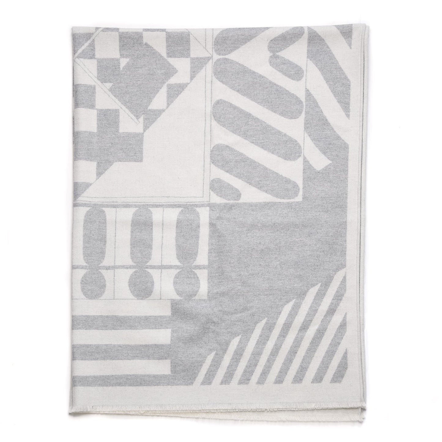 Wool Promenade Au Faubourg Blanket Blanc Gris