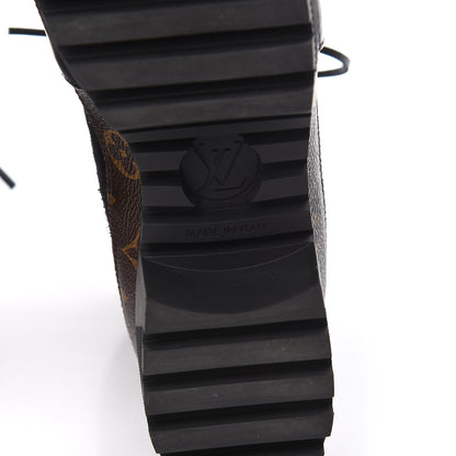 Louis Vuitton Suede Calfskin Monogram Laureate Platform Desert Boots 40 Black 6 of 9