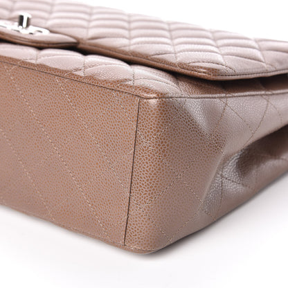 Chanel Caviar Quilted Maxi Single Flap Taupe 9 of 11
