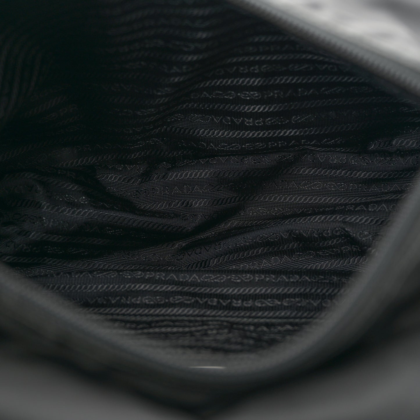 Tessuto Nylon Saffiano Double Buckle Messenger Shoulder Bag Black