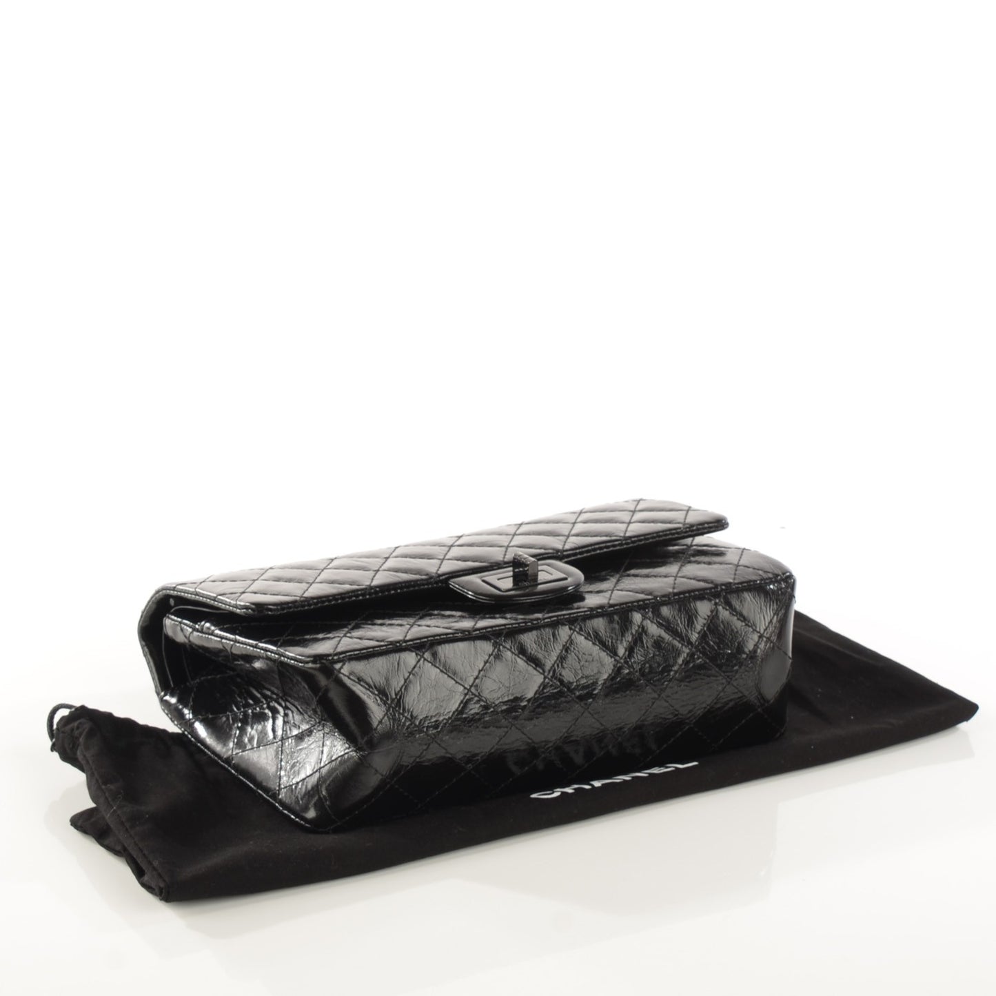 Glazed Calfskin Quilted 2.55 Reissue 225 Flap Black