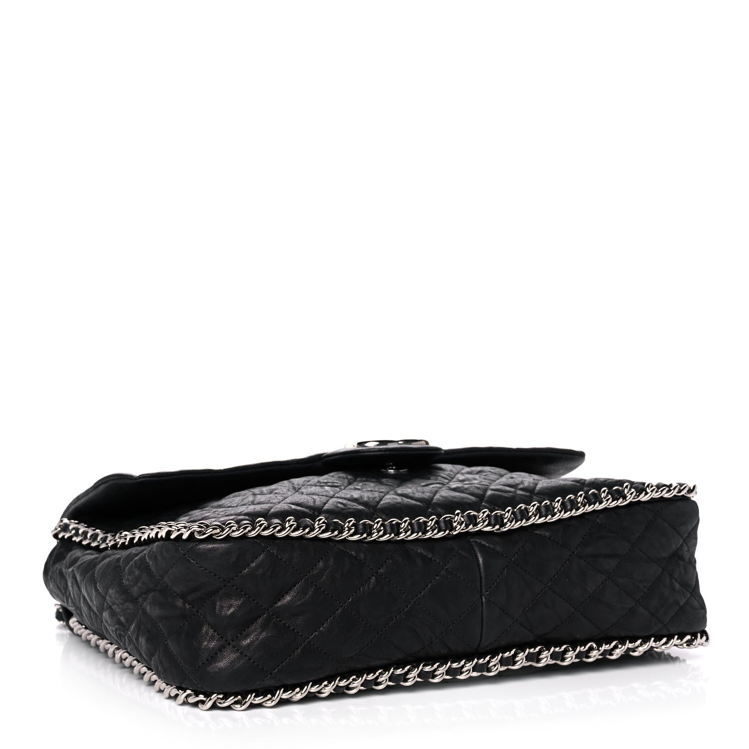 Chanel Washed Lambskin Quilted Maxi Chain Around Flap Black 4 of 12