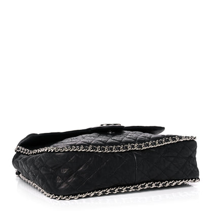 Chanel Washed Lambskin Quilted Maxi Chain Around Flap Black 4 of 12