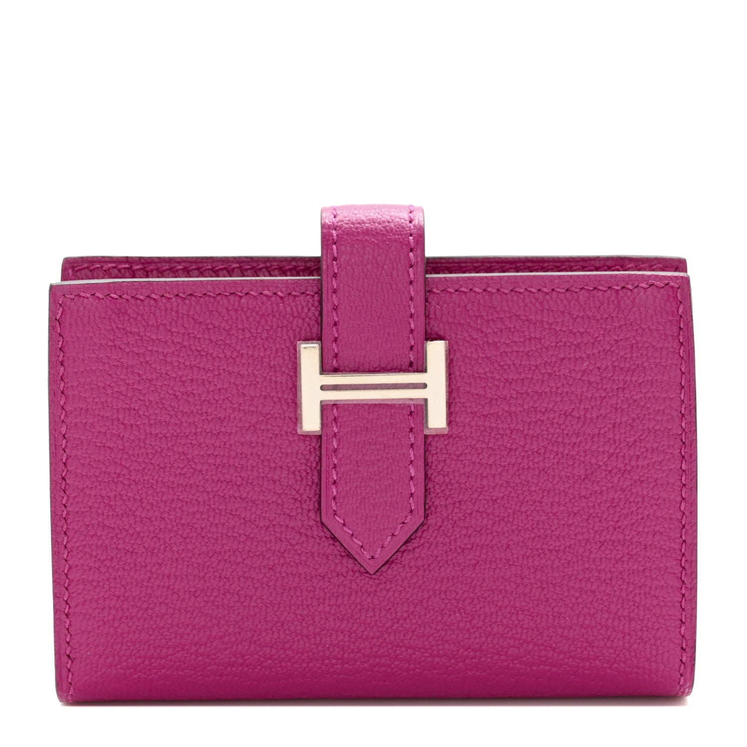 Hermes Chevre Mysore Mini Bearn Wallet Rose Pourpre 1 of 8