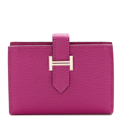 Hermes Chevre Mysore Mini Bearn Wallet Rose Pourpre 1 of 8