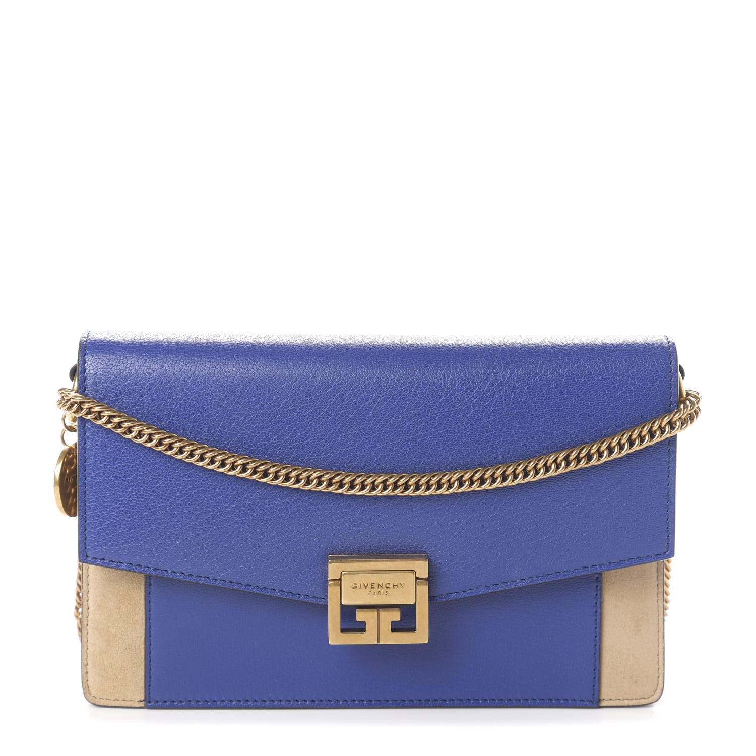 Givenchy Goatskin Suede GV3 Mini Chain Bag Midnight Blue 1 of 9