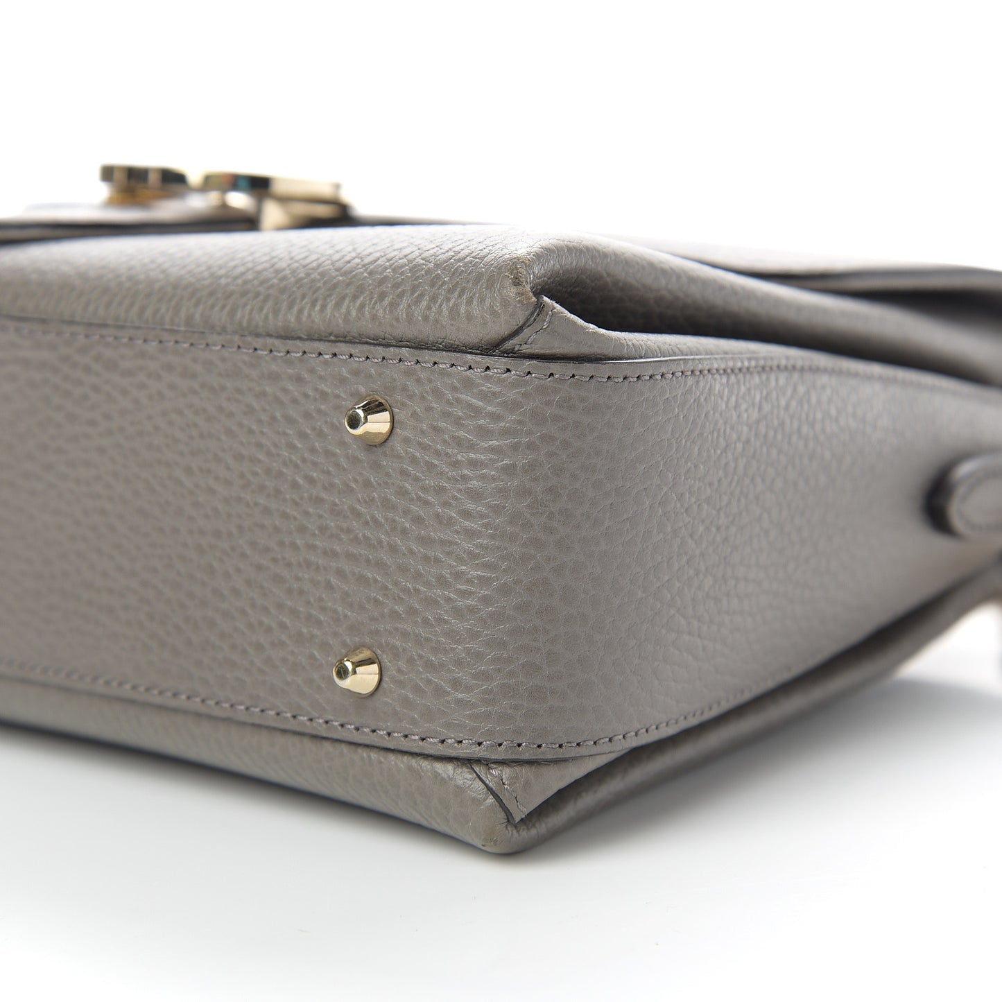 Dollar Calfskin Interlocking G Top Handle Shoulder Bag Loess