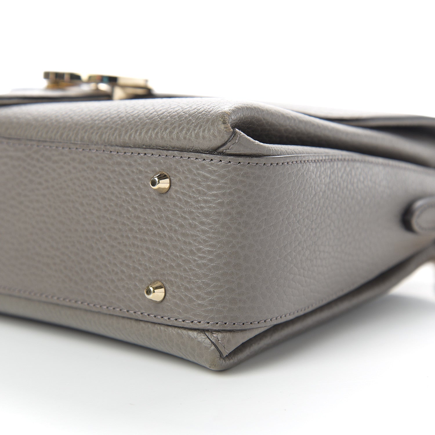Gucci Dollar Calfskin Interlocking G Top Handle Shoulder Bag Loess 8 of 9
