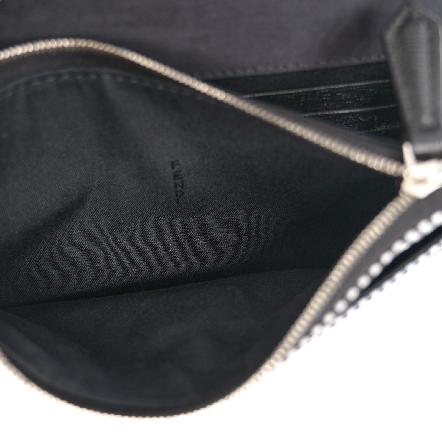 Fendi Vitello Elite Mink Fur Studded Karlito Tube Wallet On Chain Black White 6 of 12