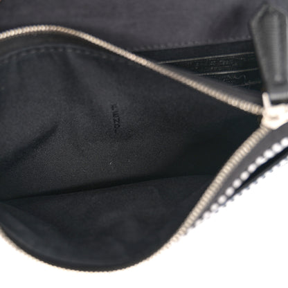 Fendi Vitello Elite Mink Fur Studded Karlito Tube Wallet On Chain Black White 6 of 12