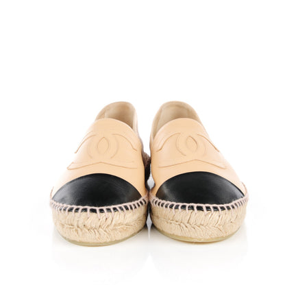 Chanel Lambskin CC Espadrilles 39 Beige Black 3 of 11