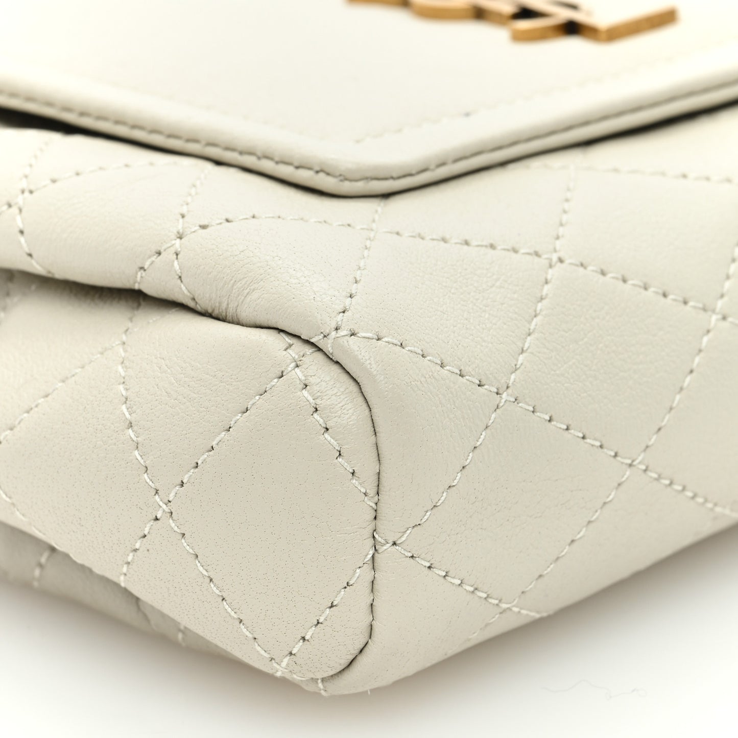 Lambskin Quilted Monogram Mini Nolita Blanc Vintage