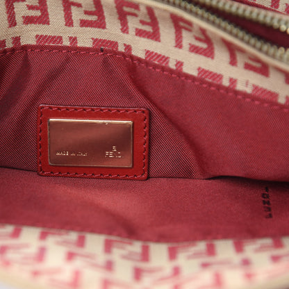 Fendi Zucchino Vitello Tote Beige Rosso 6 of 14