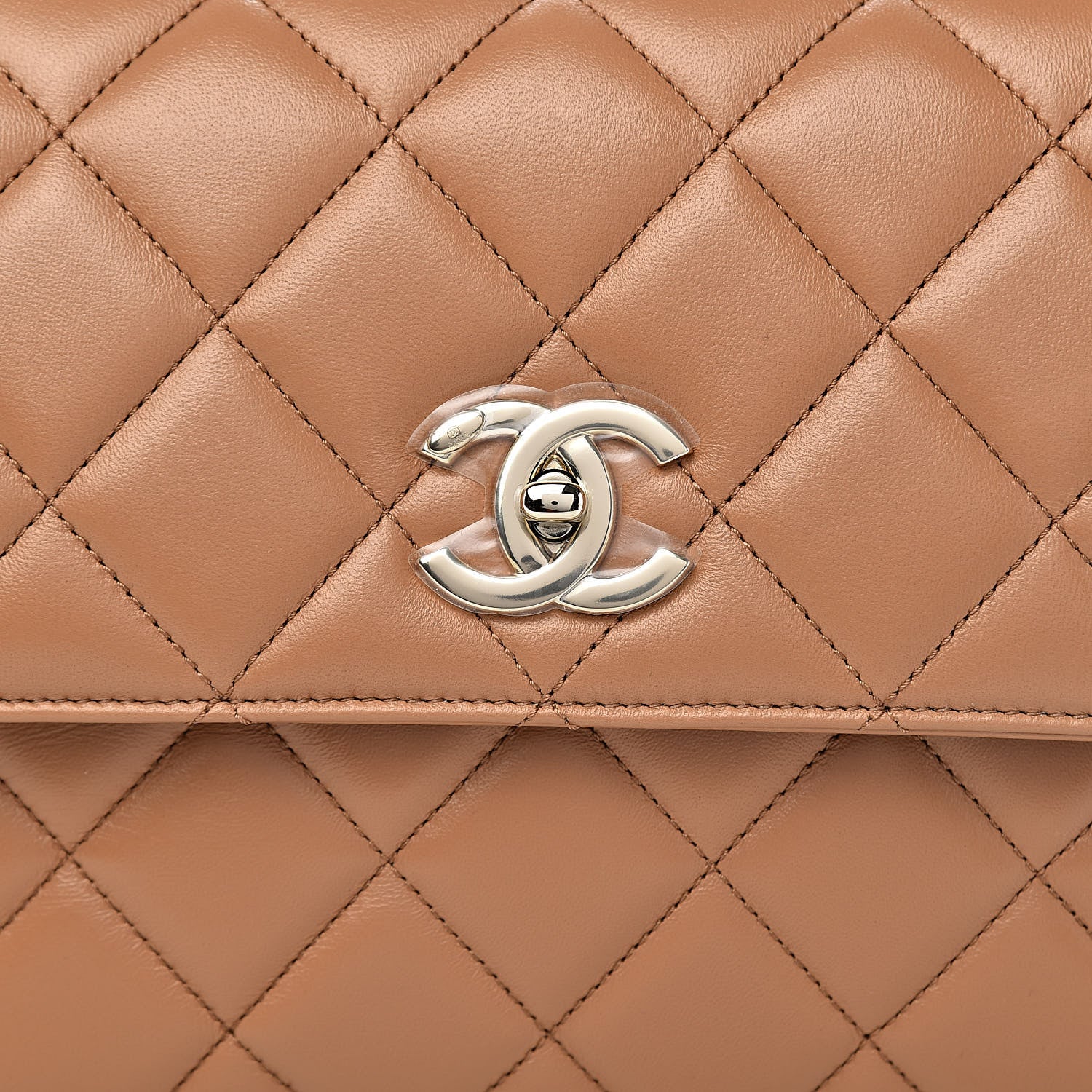 Chanel Lambskin Quilted Medium Trendy CC Flap Dual Handle Bag Light Brown 10 of 10