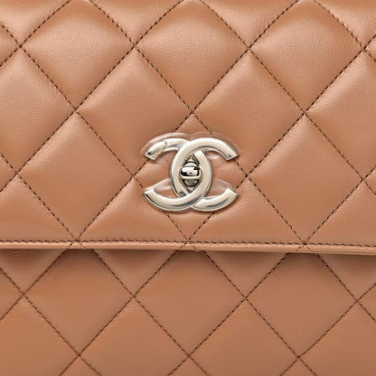 Chanel Lambskin Quilted Medium Trendy CC Flap Dual Handle Bag Light Brown 10 of 10