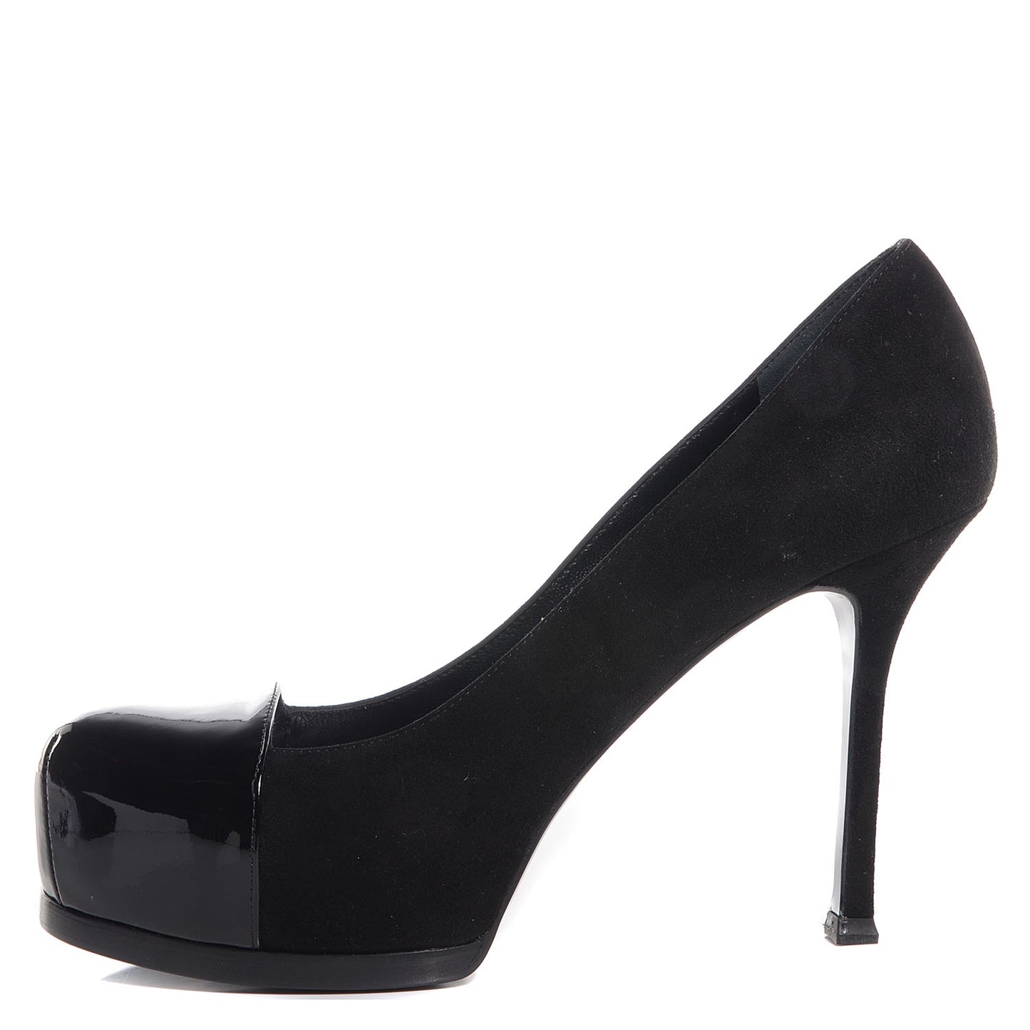 Suede Patent Leather Tribtoo 80 Cap Toe Pumps 37.5 Black