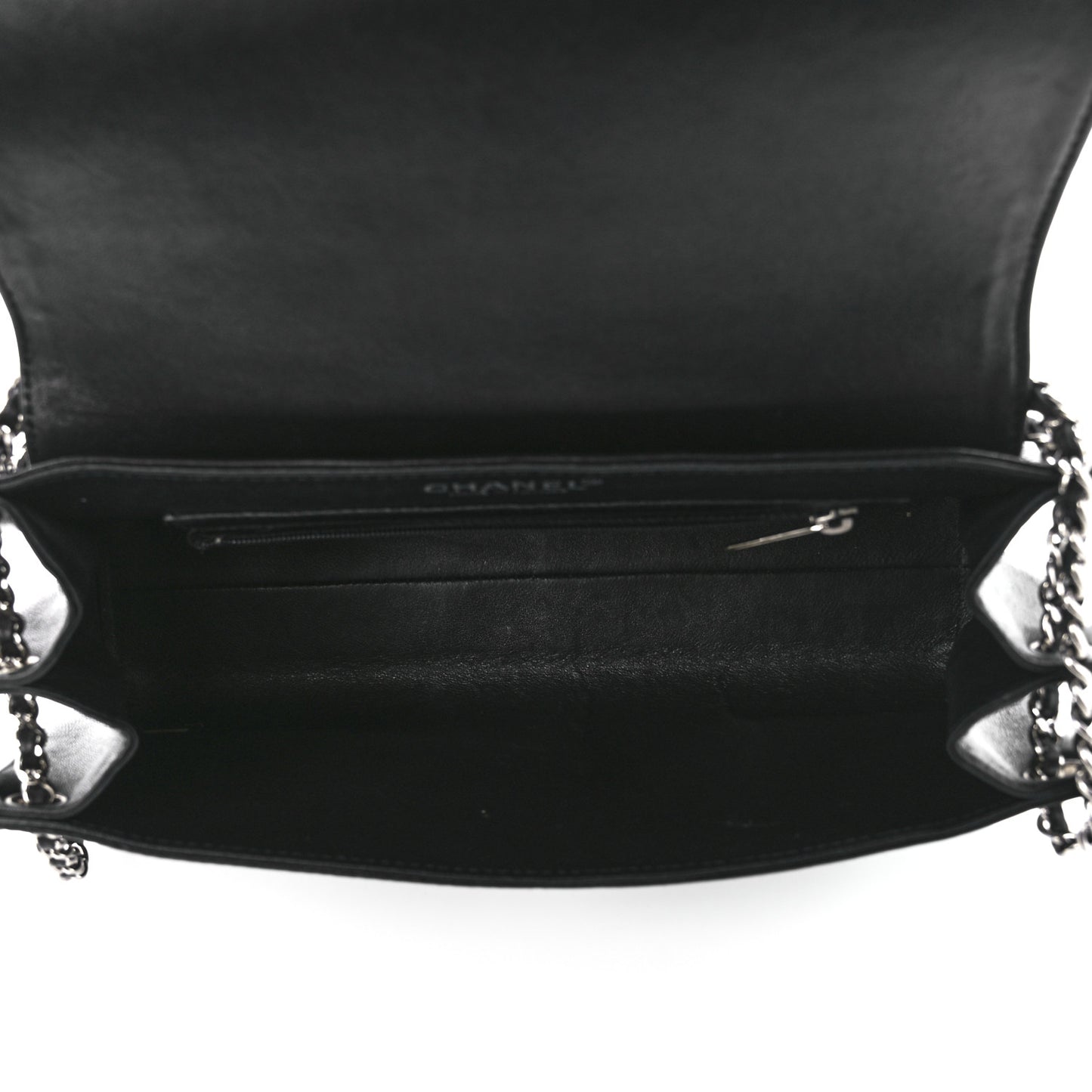 Lambskin Vertical Quilted Accordion Reissue Flap Black