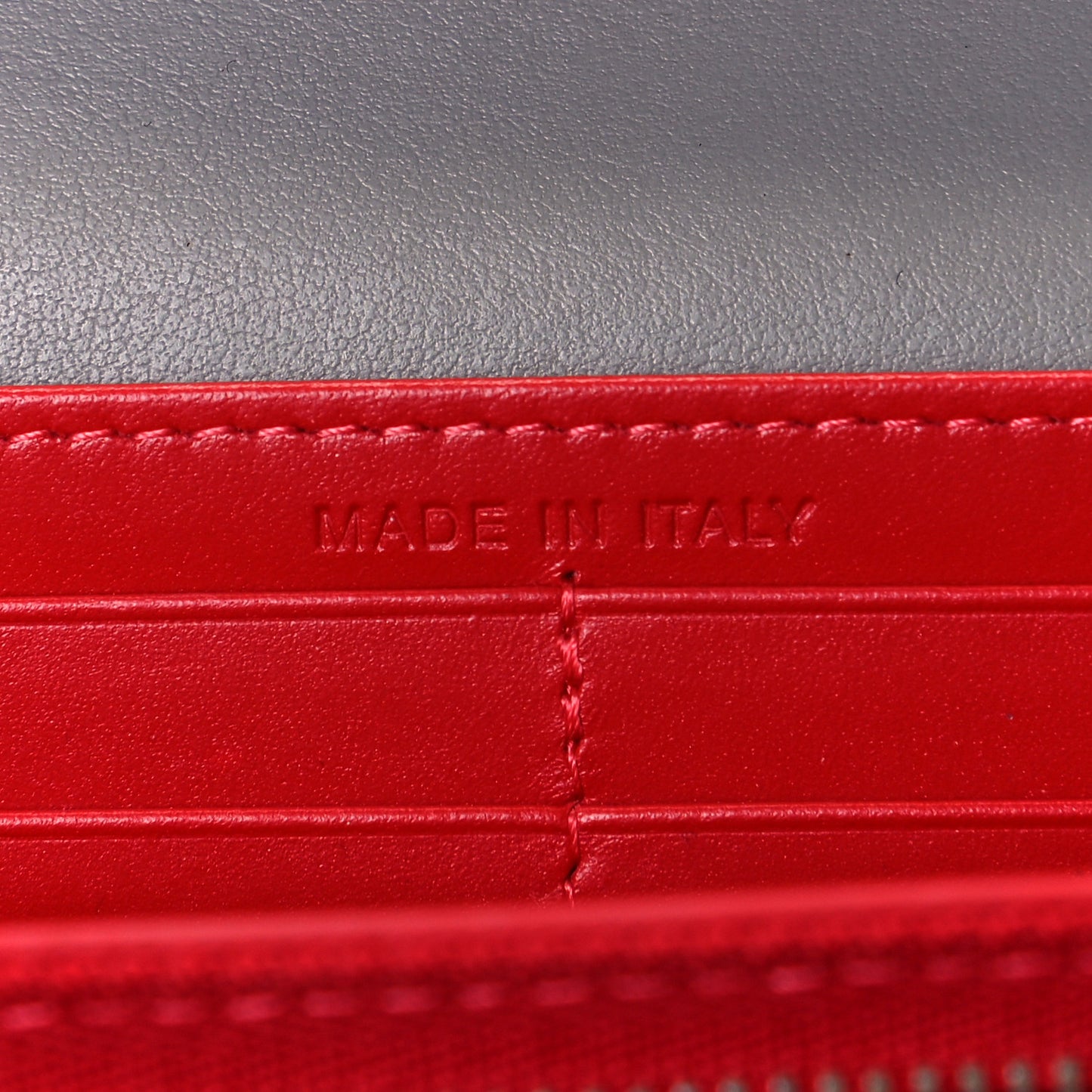 Calfskin Macaron Studded Flap Wallet Grey