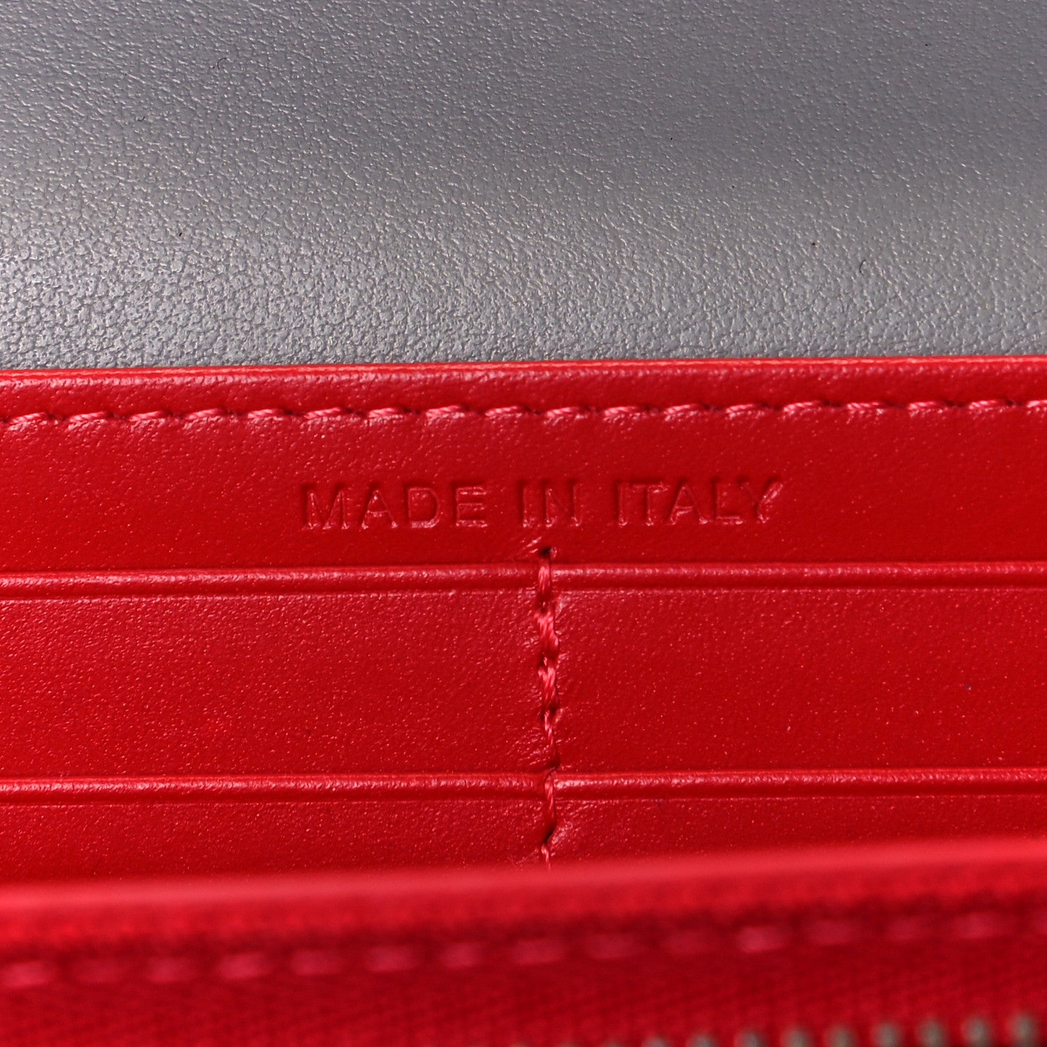 Christian Louboutin Calfskin Macaron Studded Flap Wallet Grey 6 of 9