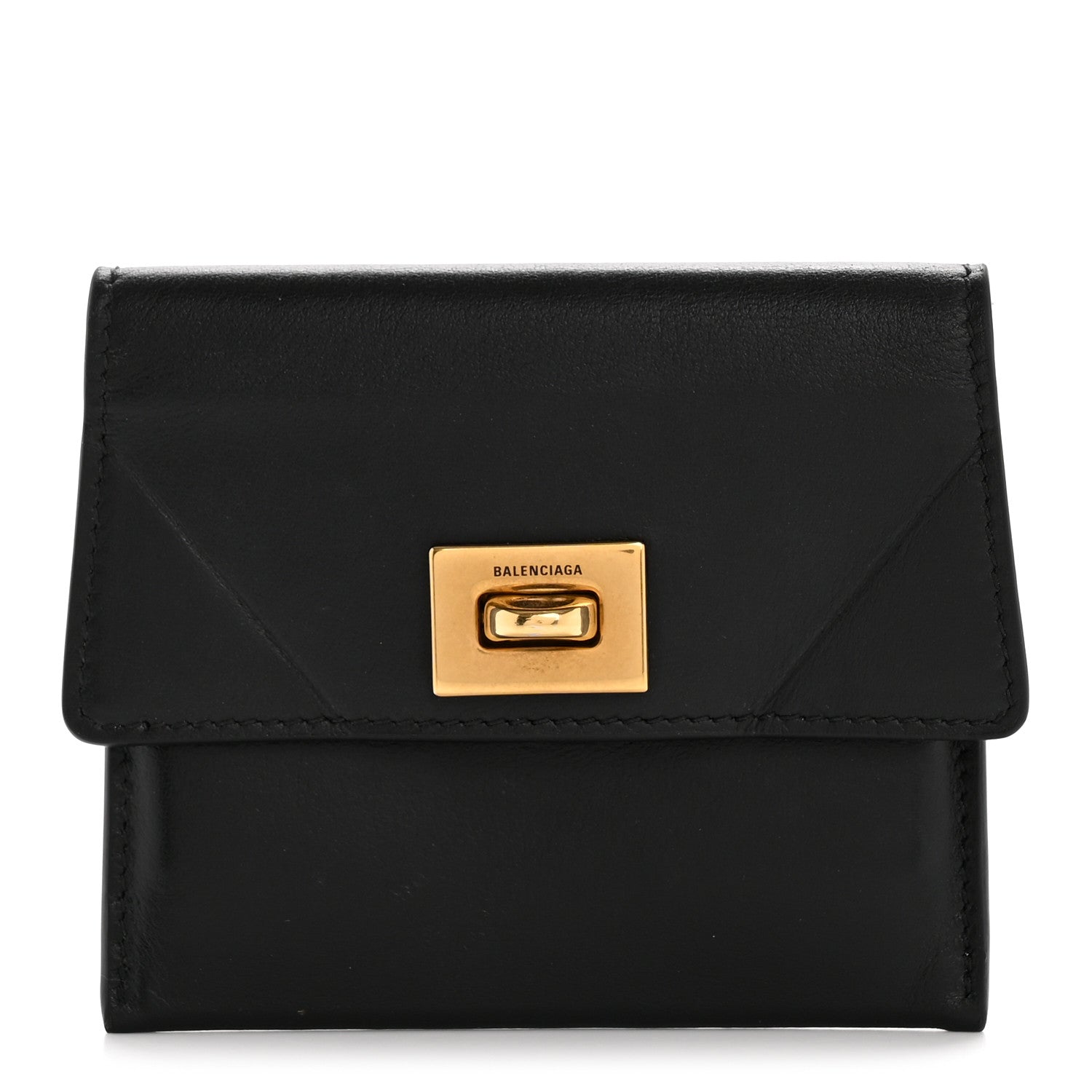Balenciaga Natural Smooth Calfskin Rodeo Flap Wallet Black 1 of 9