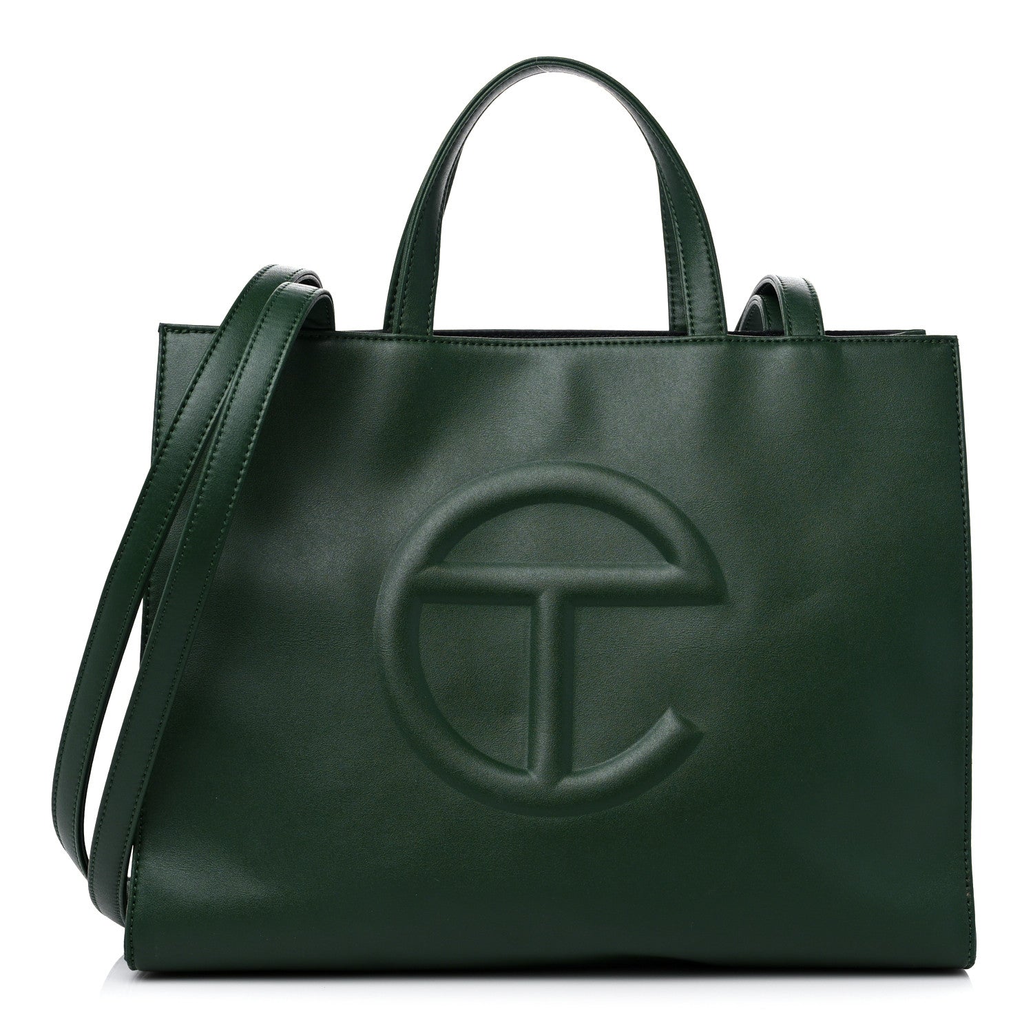 Telfar Vegan Leather Medium Shopping Bag Dark Olive 1 of 14