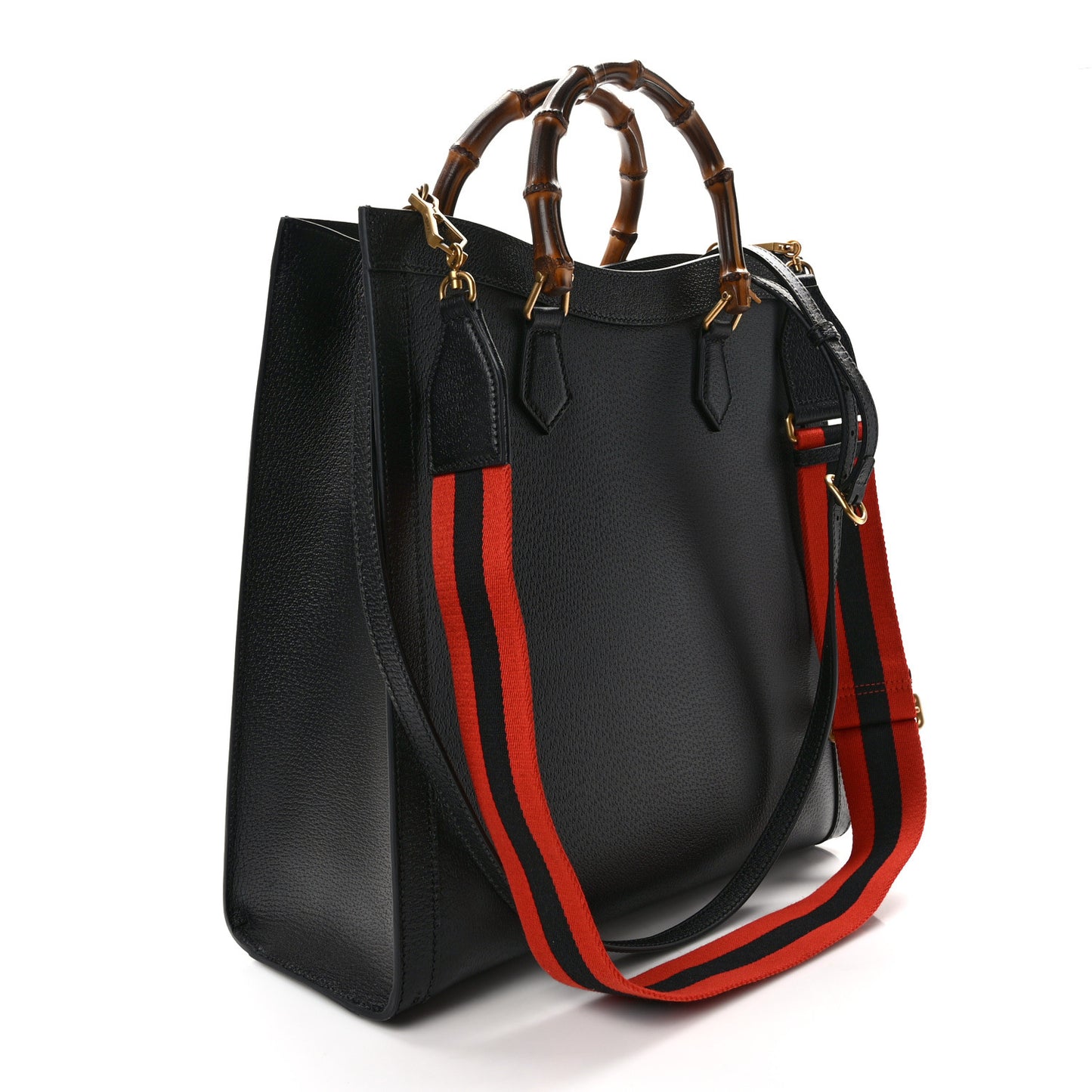 Wonka Grain Calfskin Large Diana Tote Bag Black