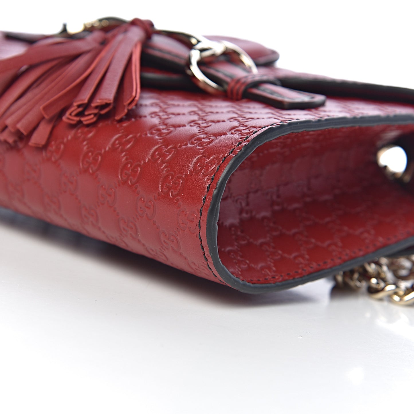 Soft Microguccissima Mini Emily Chain Shoulder Bag Rosso
