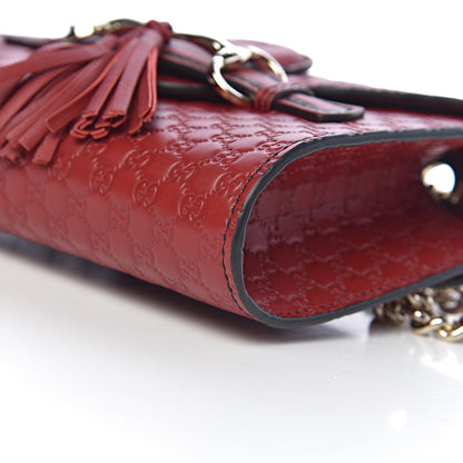 Gucci Soft Microguccissima Mini Emily Chain Shoulder Bag Rosso 9 of 10