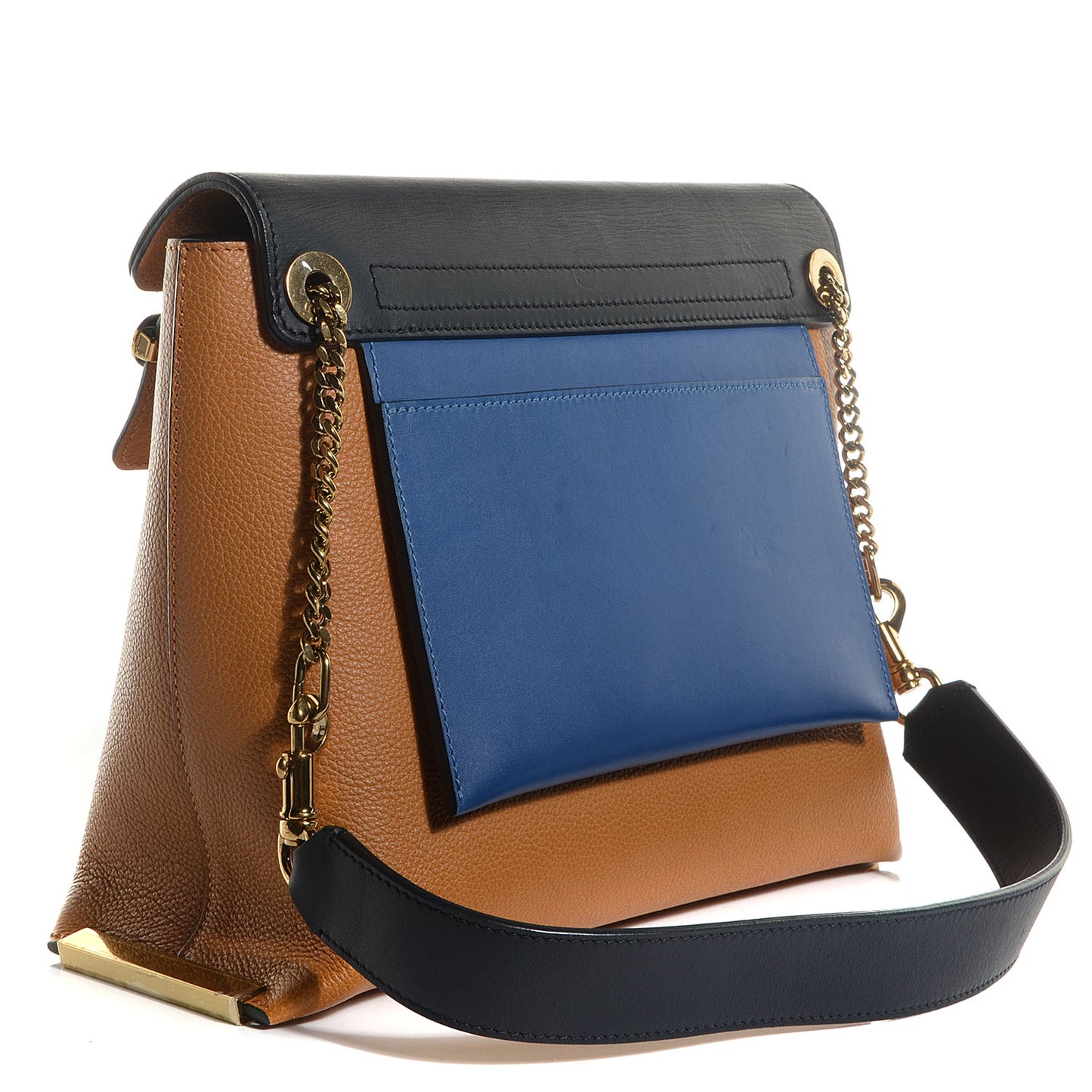 Calfskin Medium Clare Shoulder Bag Teak Brown