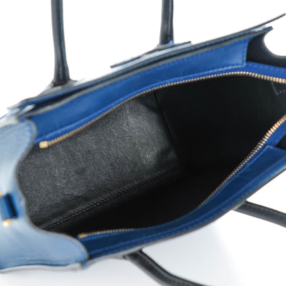 Celine Smooth Calfskin Nano Luggage Ocean Blue 5 of 12