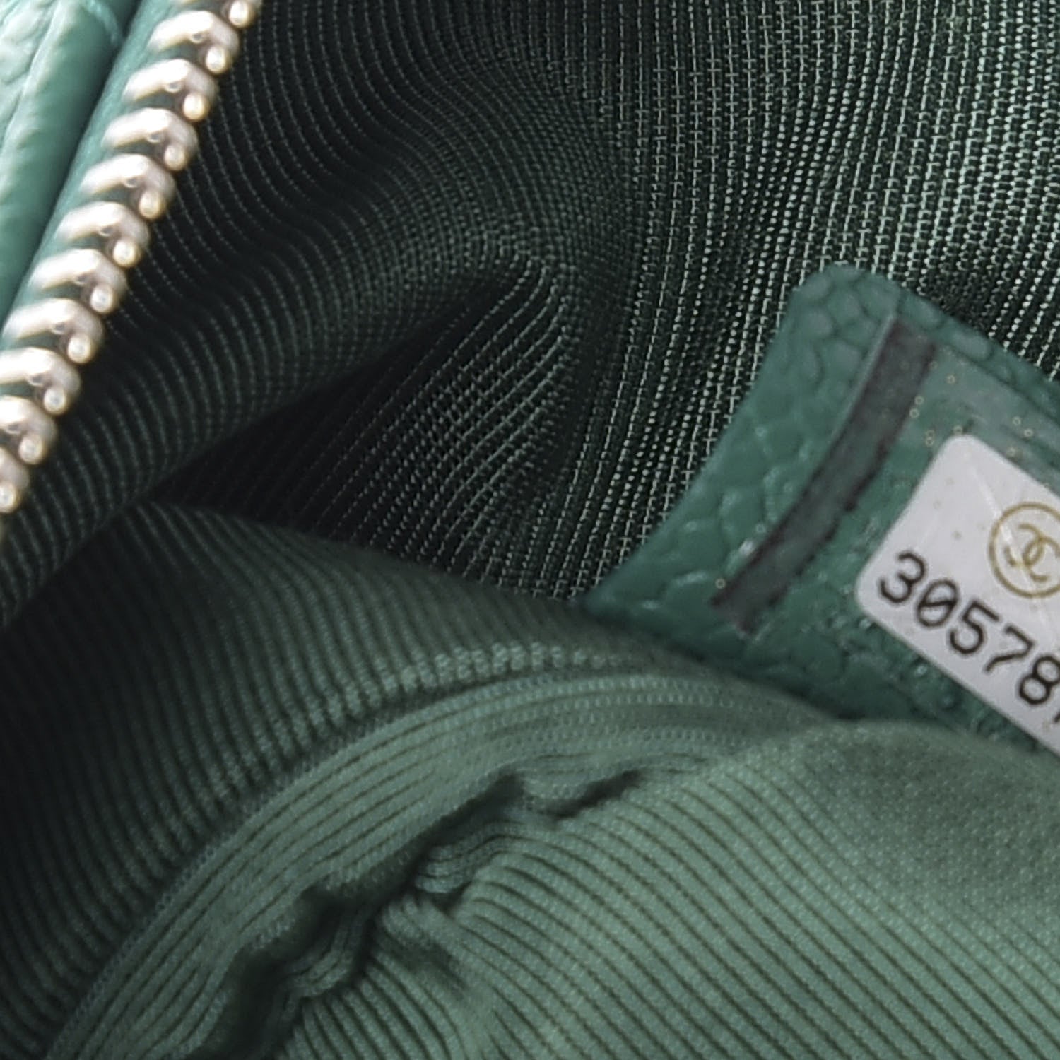 Chanel Caviar Quilted Small Cosmetic Case Green 7 of 7